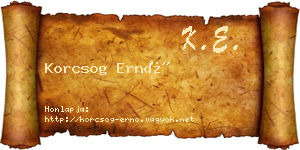 Korcsog Ernő névjegykártya