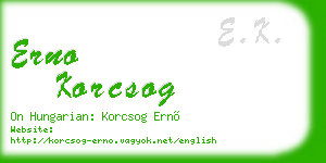 erno korcsog business card