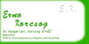 erno korcsog business card